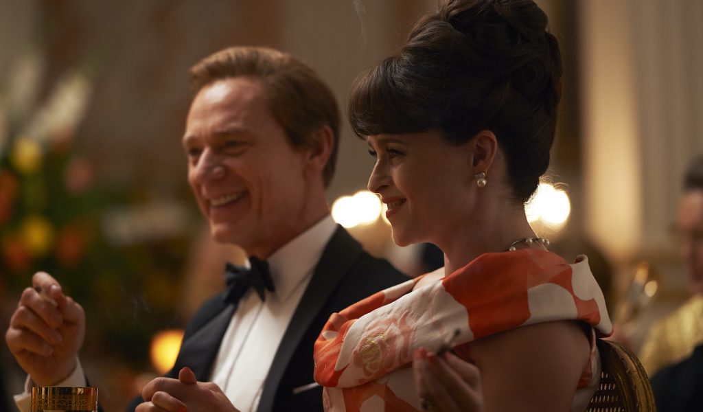 L-r: Ben Daniels and Helena Bonham Carter in 'The Crown.' Courtesy Netflix.