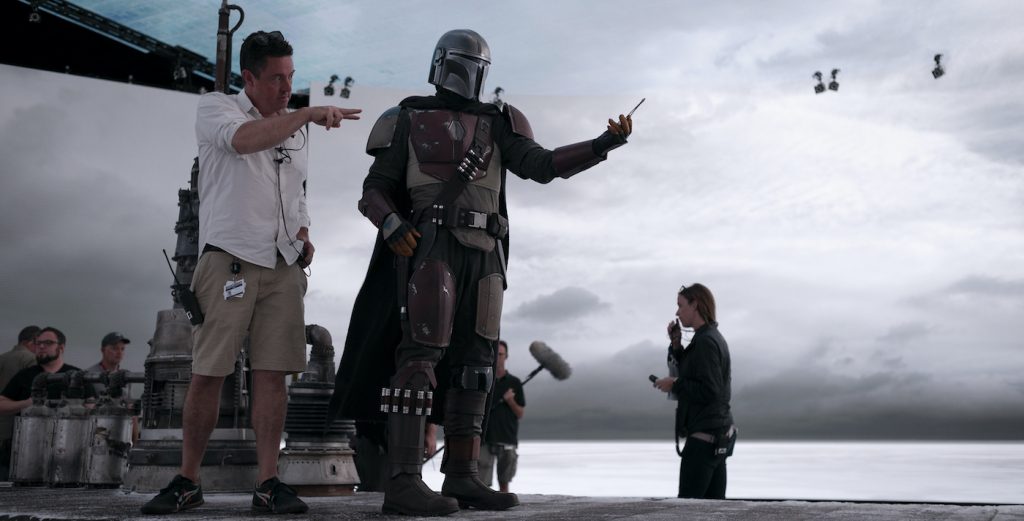 On the set of THE MANDALORIAN, exclusively on Disney+