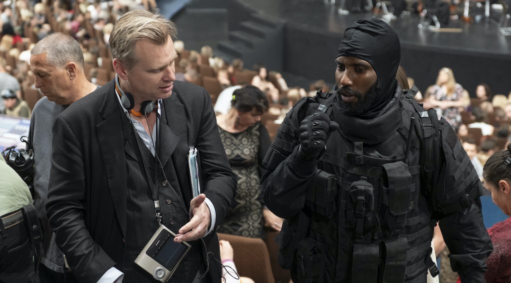 Caption: (L-r) Director/writer/producer CHRISTOPHER NOLAN and JOHN DAVID WASHINGTON on the set of Warner Bros. Pictures’ action epic 