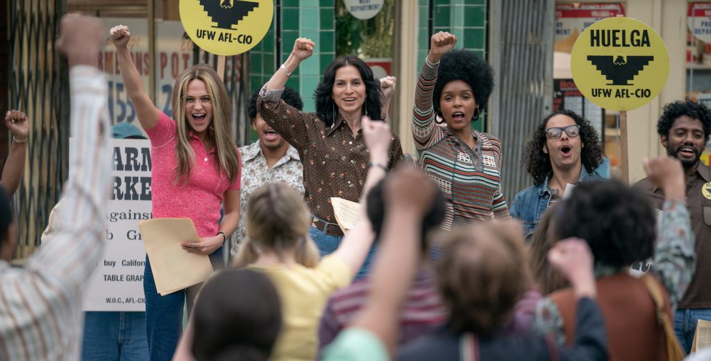 Alicia Vikander, Monica Sanchez, and Janelle Monáe in THE GLORIAS. Photo Credit: Dan McFadden - Courtesy of LD Entertainmet and Roadside Attractions