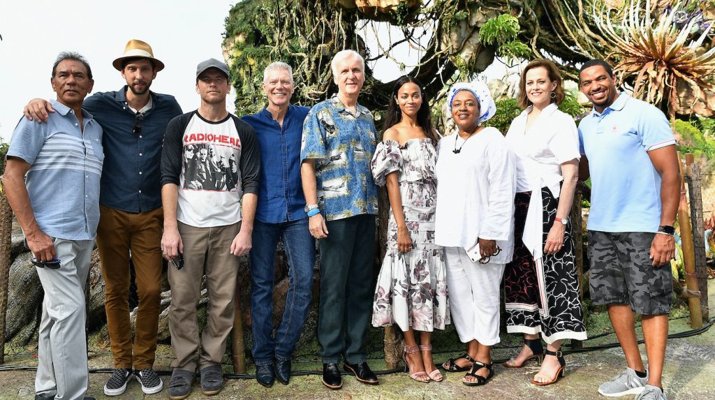 ORLANDO, FL - MAY 24: Wes Studi,Joel David Moore,Sam Worthington,Stephen Lang,James Cameron,Zoe Saldana,CCH Pounder,Sigourney Weaver and Laz Alonso attends the Pandora The World Of Avatar Dedication at the Disney Animal Kingdom on May 24, 2017 in Orlando, Florida. (Photo by Gustavo Caballero/Getty Images)