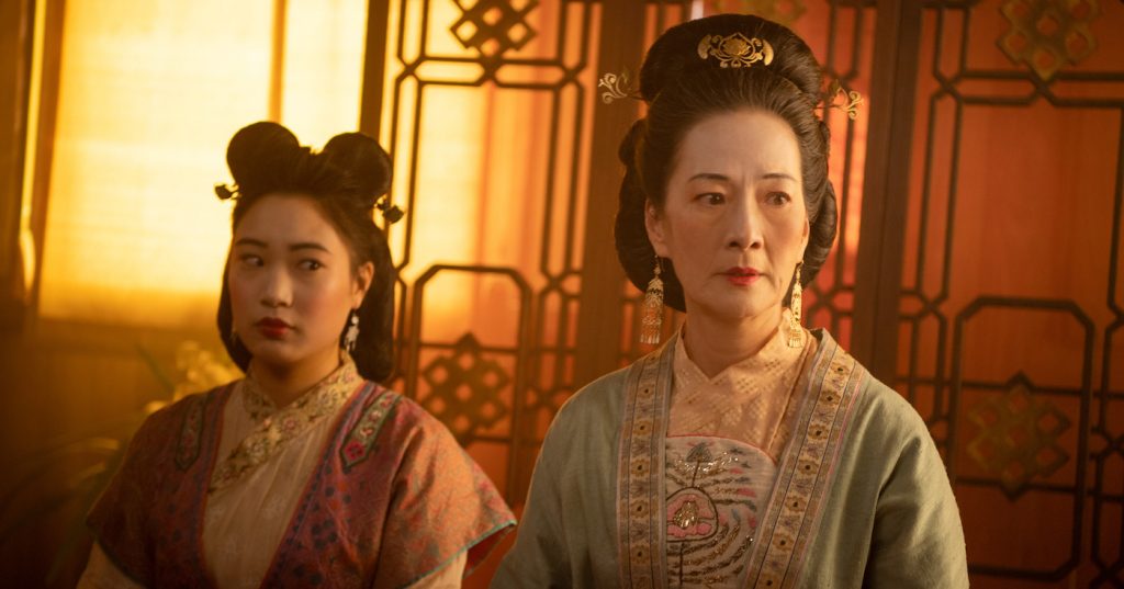 Xana Tang as Xiu and Rosalind Chao as Li in Disney's MULAN. Photo credit: Jasin Boland. © 2020 Disney Enterprises, Inc. All Rights Reserved.