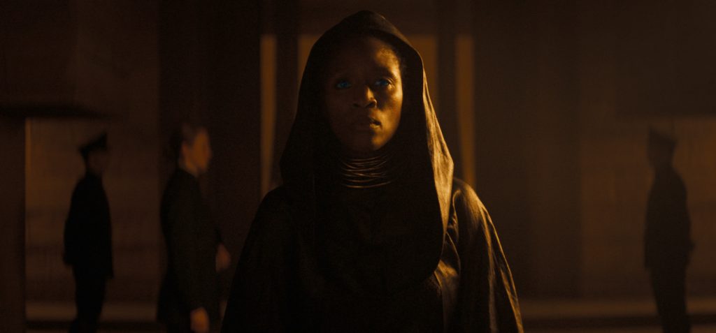 Caption: SHARON DUNCAN-BREWSTER as Dr. Liet Kynes in Warner Bros. Pictures’ and Legendary Pictures’ action adventure “DUNE,” a Warner Bros. Pictures and Legendary release.