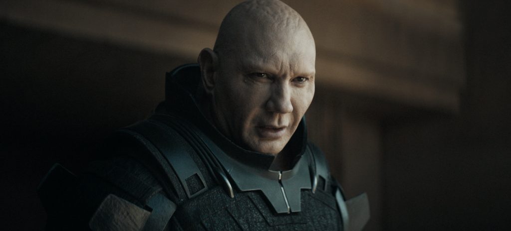 Caption: DAVE BAUTISTA as Rabban Harkonnen in Warner Bros. Pictures’ and Legendary Pictures’ action adventure “DUNE,” a Warner Bros. Pictures and Legendary release. Photo Credit: Courtesy of Warner Bros. Pictures and Legendary Pictures