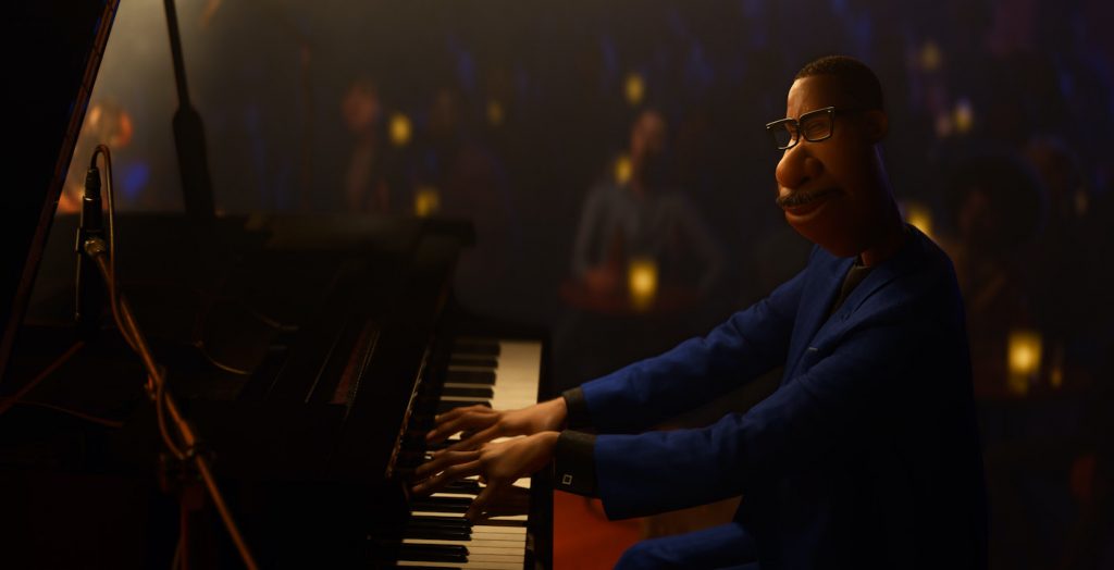 In Disney and Pixar’s “Soul,” Joe Gardner (voice of Jamie Foxx) is a middle-school band teacher whose true passion is playing jazz. When he gets lost in his music, he goes into 