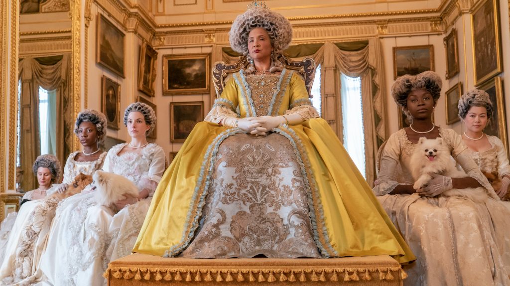 BRIDGERTON GOLDA ROSHEUVEL as QUEEN CHARLOTTE in episode 105 of BRIDGERTON Cr. LIAM DANIEL/NETFLIX © 2020