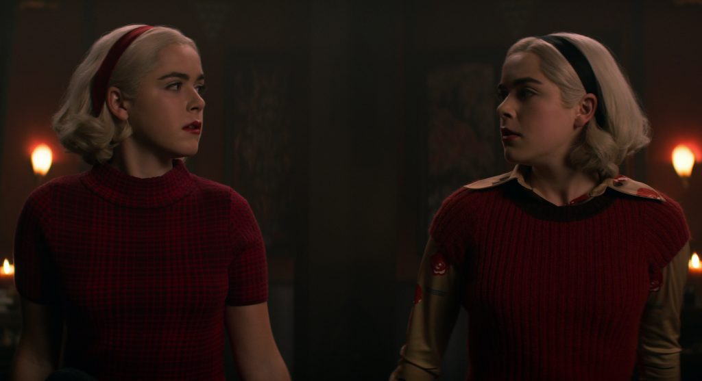 CHILLING ADVENTURES OF SABRINA (L to R) KIERNAN SHIPKA as SABRINA in episode 213 of CHILLING ADVENTURES OF SABRINA Cr. COURTESY OF NETFLIX © 2020