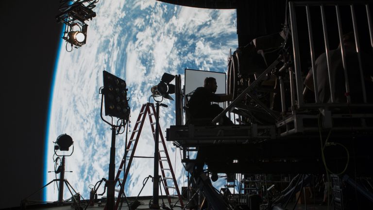 Behind the scenes of "First Man." Courtesy Universal Pictures.