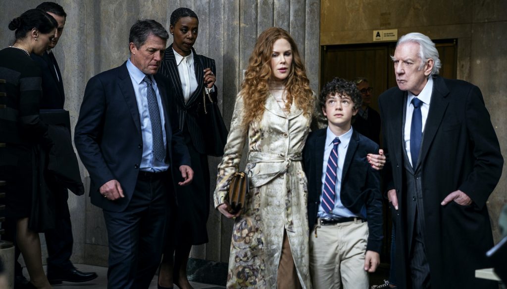 Hugh Grant, Noma Dumezweni, Nicole Kidman, Noah Jupe, Donald Sutherland. Photograph by Niko Tavernise/HBO