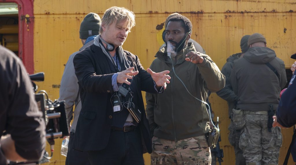 Caption: (L-r) Director/writer/producer CHRISTOPHER NOLAN and JOHN DAVID WASHINGTON on the set of Warner Bros. Pictures’ action epic 