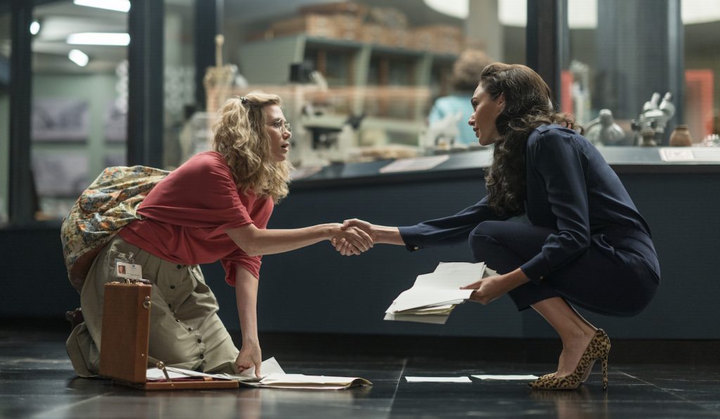 Caption: (L-r) KRISTEN WIIG as Barbara Minerva and GAL GADOT as Diana Prince in Warner Bros. Pictures’ action adventure “WONDER WOMAN 1984,” a Warner Bros. Pictures release. Photo Credit: Clay Enos/ ™ & © DC Comics