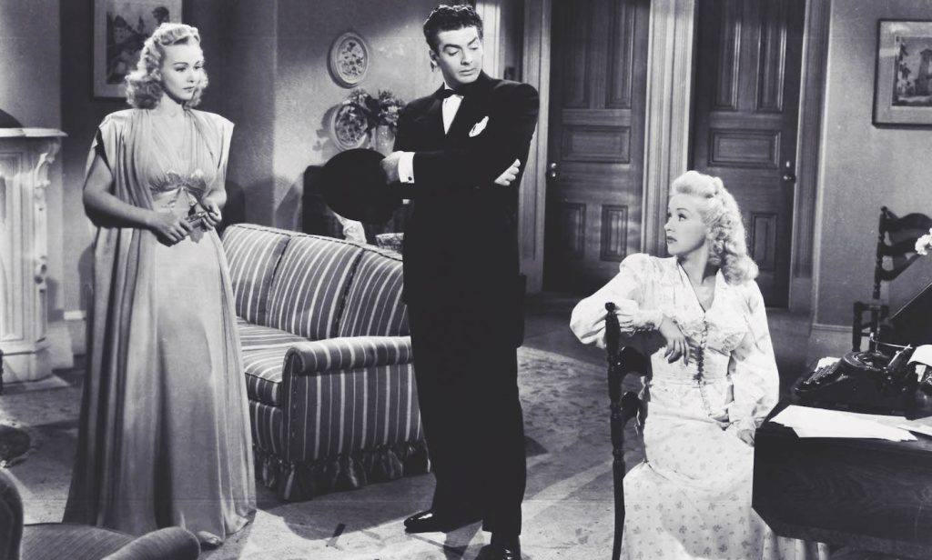 L-r: Carol Landis, Victor Mature, and Betty Grable in "I Wake Up Screaming." Courtesy Twentieth Century Fox.