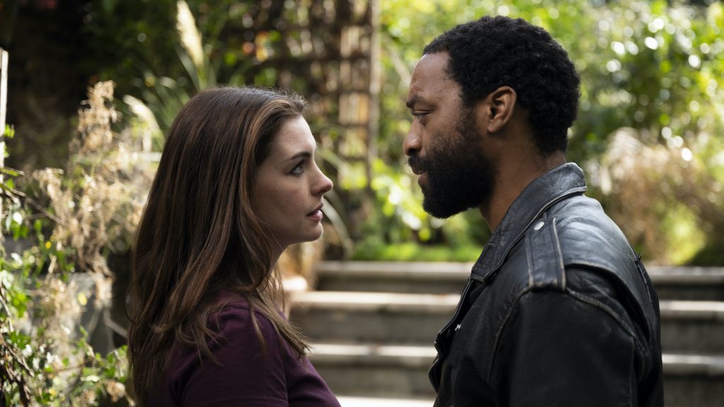 Anne Hathaway and Chiwetel Ejiofor in 'Search Party.' Photo by SUSIE ALLNUTT.