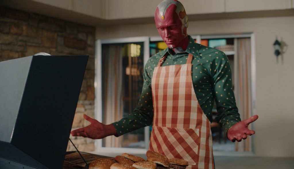 Paul Bettany as Vision in Marvel Studios' WandaVision. Courtesy Marvel Studios.