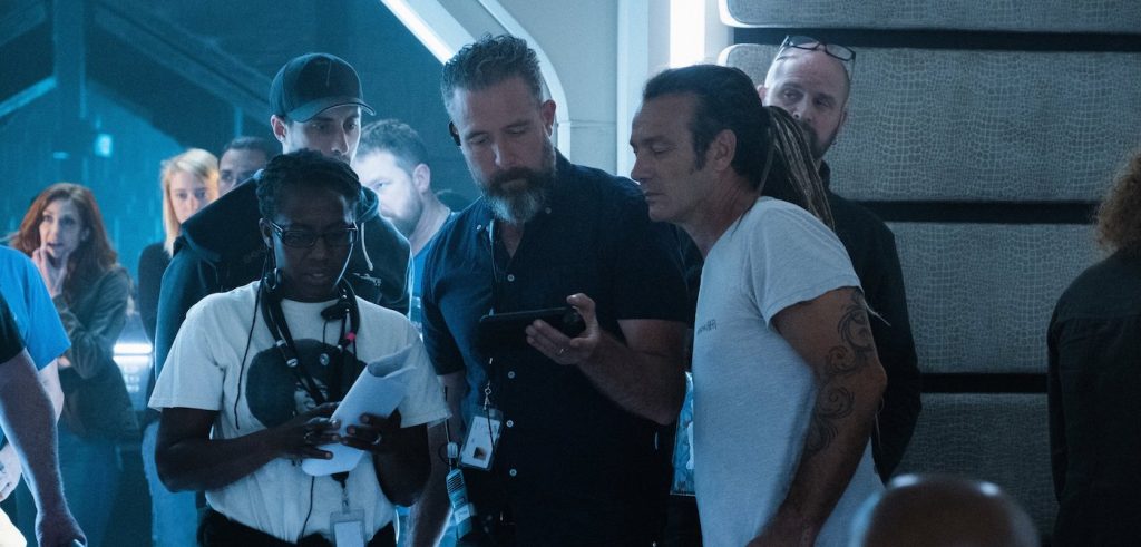 Hanelle Culpepper on the set of "Star Trek: Picard." Courtesy CBS.