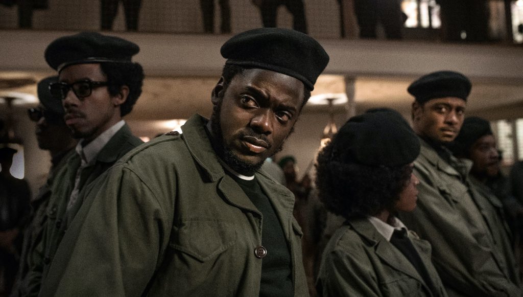 (L-r) DARRELL BRITT-GIBSON as Bobby Rush, DANIEL KALUUYA as Chairman Fred Hampton and LAKEITH STANFIELD as Bill O’Neal in Warner Bros. Pictures’ “JUDAS AND THE BLACK MESSIAH,” a Warner Bros. Pictures release. Photo by Glen Wilson