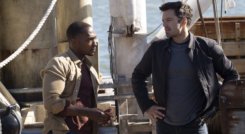 Anthony Mackie and Sebastian Stan in "The Falcon and The Winter Soldier." Courtesy Marvel Studios