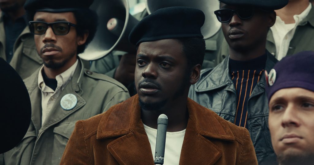 Caption: (Top l-r) DARRELL BRITT-GIBSON as Bobby Rush, DANIEL KALUUYA as Chairman Fred Hampton and ASHTON SANDERS as Jimmy Palmer in Warner Bros. Pictures’ “JUDAS AND THE BLACK MESSIAH,” a Warner Bros. Pictures release. Photo Credit: Courtesy of Warner Bros. Pictures