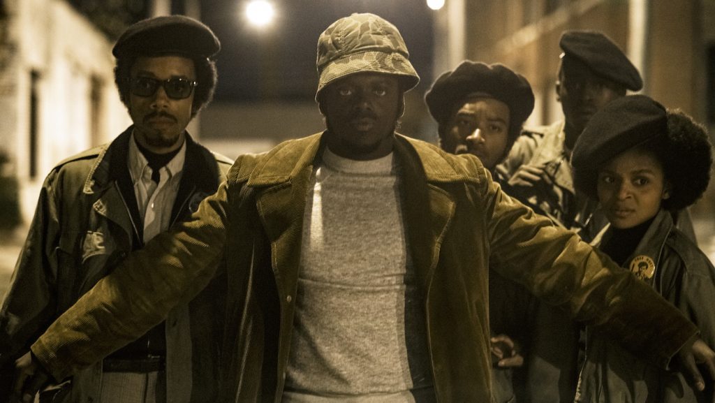 Caption: (L-r) DARRELL BRITT-GIBSON as Bobby Rush, DANIEL KALUUYA as Chairman Fred Hampton, ALGEE SMITH as Jake Winters, ASHTON SANDERS as Jimmy Palmer and DOMINIQUE THORNE as Judy Harmon in Warner Bros. Pictures’ “JUDAS AND THE BLACK MESSIAH,” a Warner Bros. Pictures release. Photo Credit: Glen Wilson