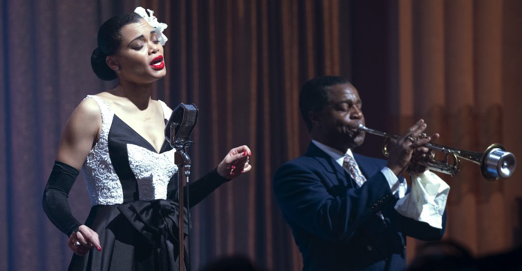 Andra Day and Kevin Hanchard in THE UNITED STATES VS. BILLIE HOLIDAY from Paramount Pictures. Photo Credit: Takashi Seida.