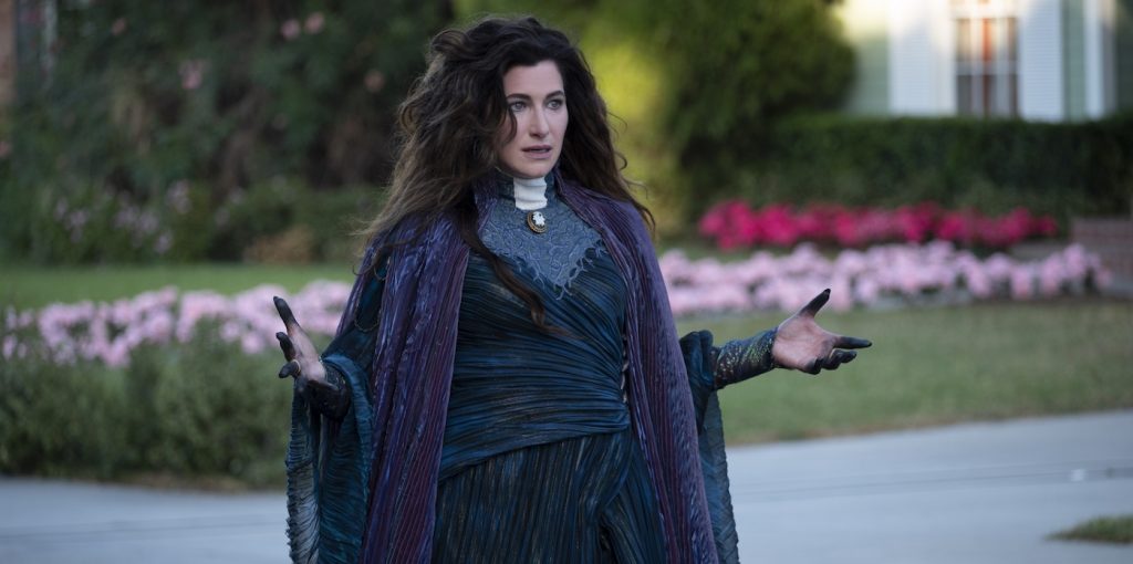 Kathryn Hahn is Agatha in Marvel Studios' WandaVision. Photo Courtesy of Marvel Studios.