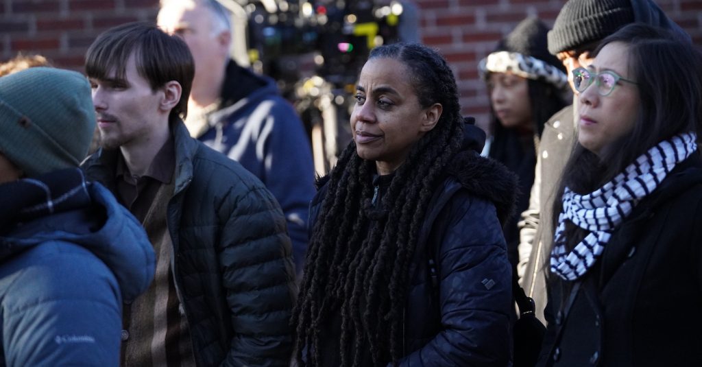 Suzan-Lori Parks, Executive Producer, Writer and Showrunner on the set of National Geographic's GENIUS: ARETHA. (Credit: National Geographic/Richard DuCree)