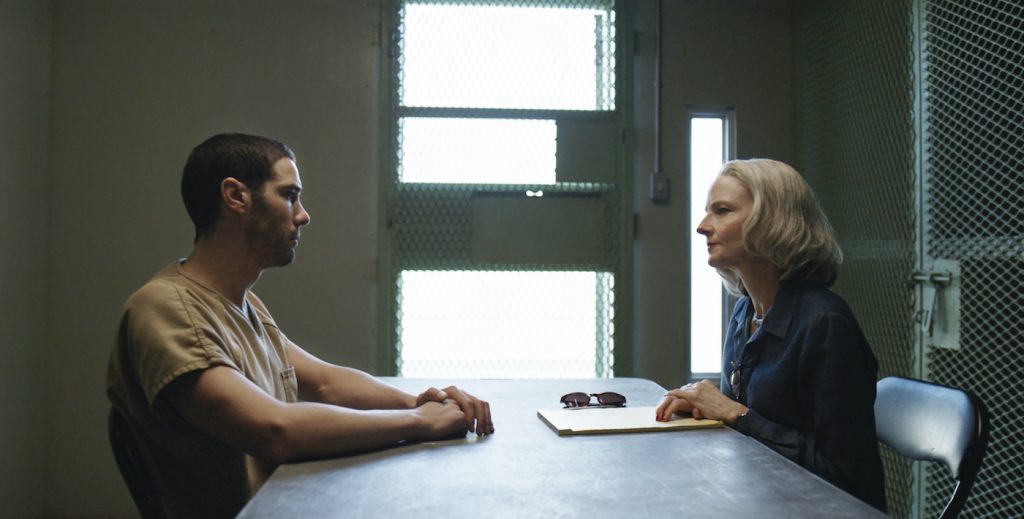 Tahar Rahim and Jodie Foster in "The Mauritanian." Courtesy STX Films.