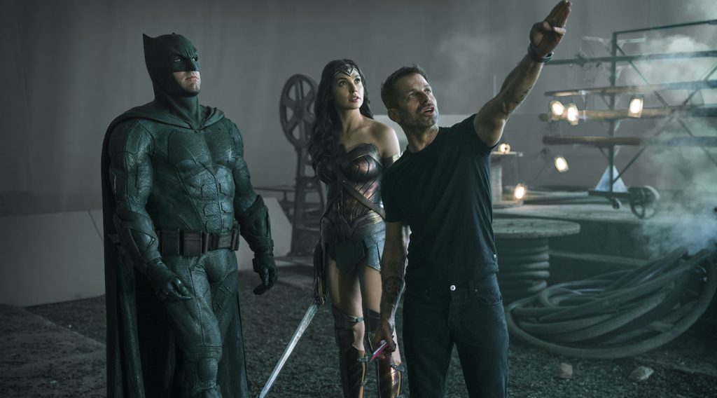 Ben Affleck (Batman / Bruce Wayne), Gal Gadot (Diana Prince / Wonder Woman), Zack Snyder (Director). Courtesy HBO Max.