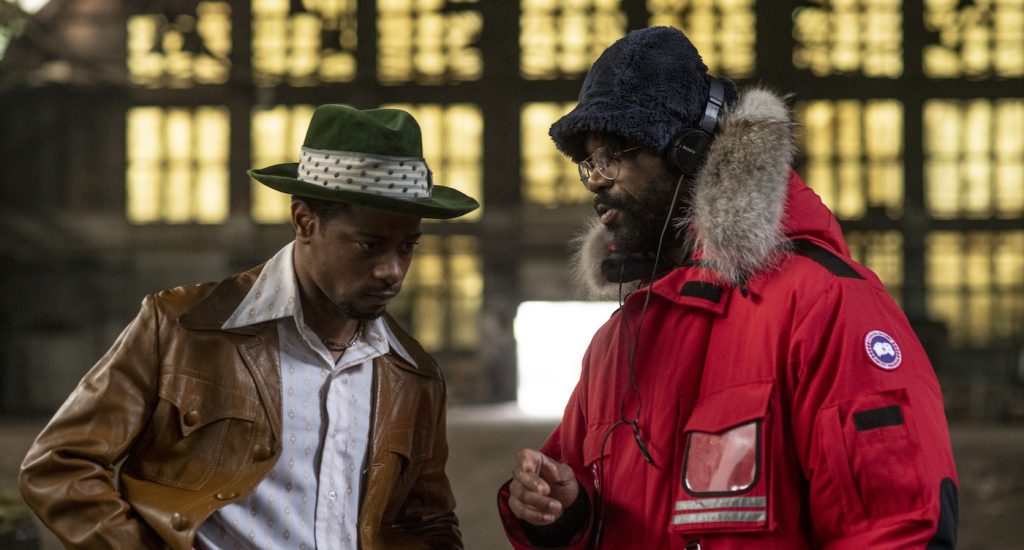 Caption: (L-r) LAKEITH STANFIELD and director SHAKA KING on the set of Warner Bros. Pictures’ “JUDAS AND THE BLACK MESSIAH,” a Warner Bros. Pictures release. Photo Credit: Glen Wilson