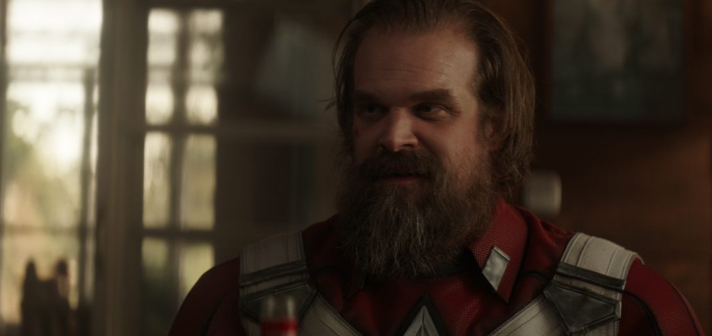 Alexei (David Harbour) in Marvel Studios' BLACK WIDOW, in theaters and on Disney+ with Premier Access. Photo courtesy of Marvel Studios. ©Marvel Studios 2021. All Rights Reserved.