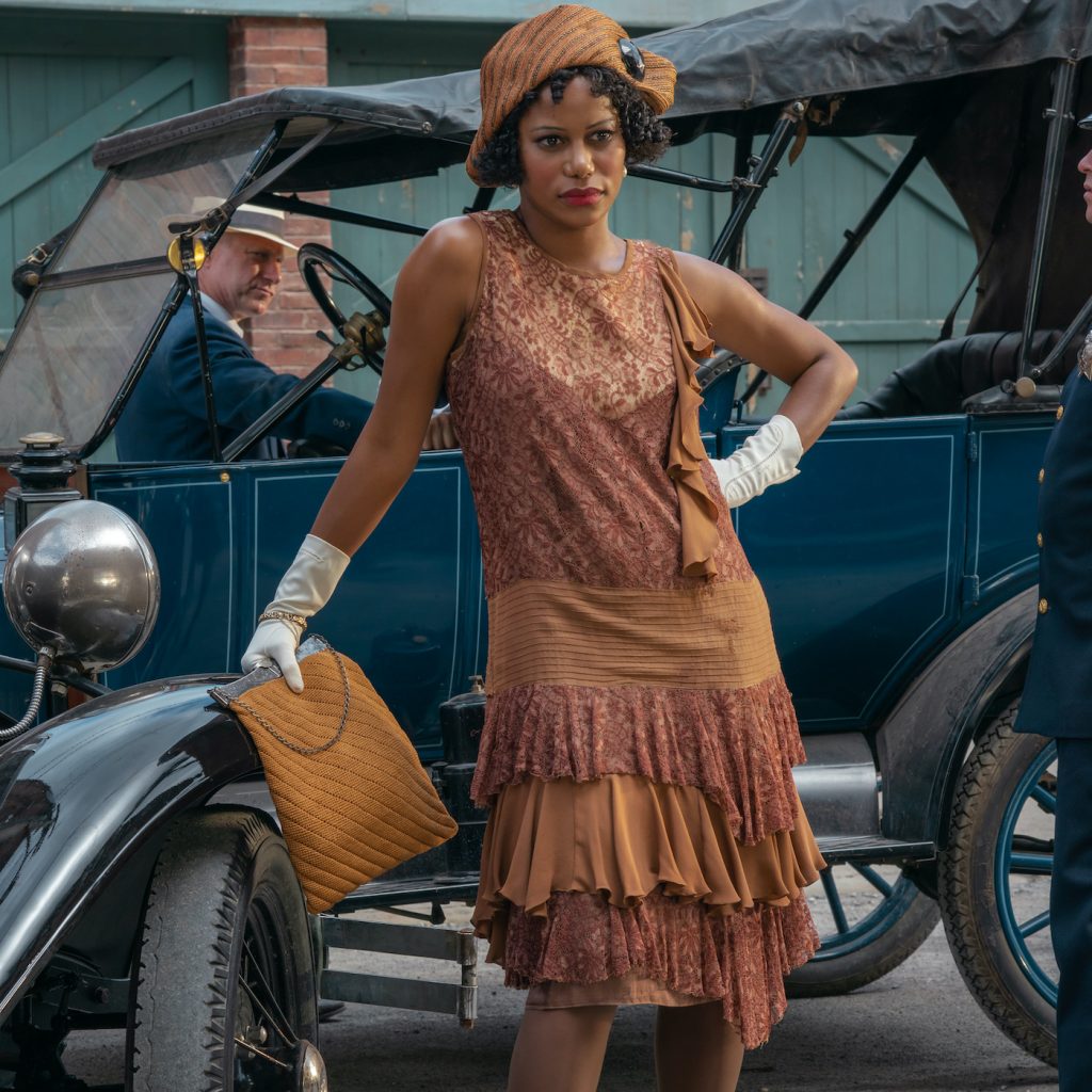 Taylour Paige is Dussie Mae in MA RAINEY’S BLACK BOTTOM(2020). Cr. David Lee/NETFLIX