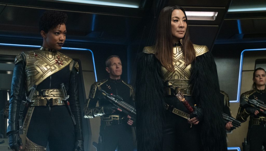 “Terra Firma, Part 2” — Ep#310 — Pictured: Sonequa Martin-Green as Commander Burnham and Michelle Yeoh as Georgiou of the CBS All Access series STAR TREK: DISCOVERY. Photo Cr: Michael Gibson/CBS ©2020 CBS Interactive, Inc. All Rights Reserved.