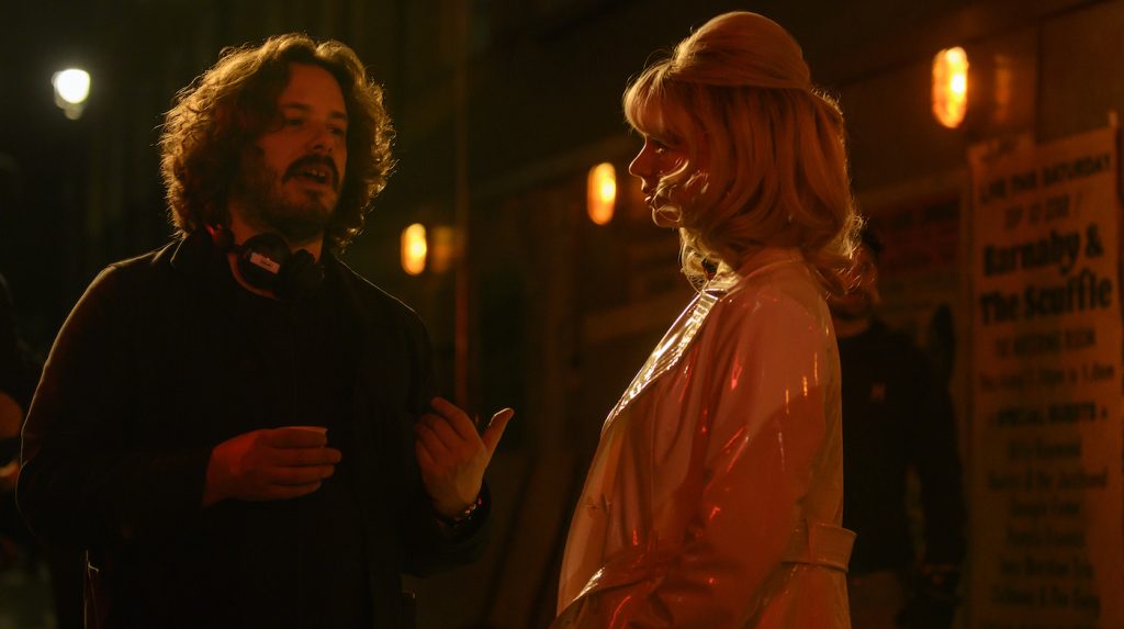Director Edgar Wright and actor Anya Taylor-Joy on the set of their film LAST NIGHT IN SOHO, a Focus Features release. Credit: Parisa Taghizadeh / Focus Features