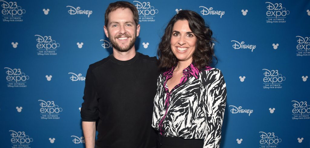 ANAHEIM, CALIFORNIA - AUGUST 23: (L-R) Director Matt Shakman and Head writer Jac Schaeffer of 'WandaVision' took part today in the Disney+ Showcase at Disney’s D23 EXPO 2019 in Anaheim, Calif. 'WandaVision' will stream exclusively on Disney+, which launches November 12. (Photo by Alberto E. Rodriguez/Getty Images for Disney)