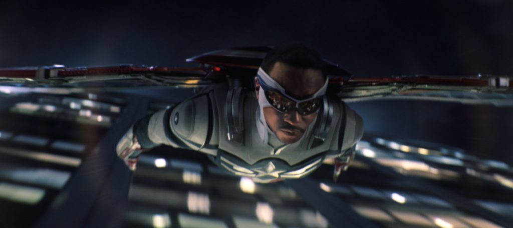 Falcon/Sam Wilson (Anthony Mackie) in Marvel Studios' THE FALCON AND THE WINTER SOLDIER exclusively on Disney+. Photo courtesy of Marvel Studios. ©Marvel Studios 2021. All Rights Reserved.