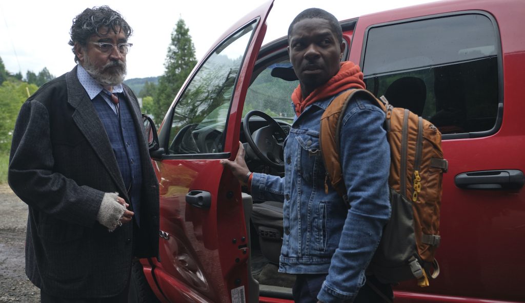 (L-R) Alfred Molina as Jim Bussey and David Oyelowo and Amos Boone in the adventure/drama film, THE WATER MAN, an RLJE films release. Photo courtesy of Karen Ballard.