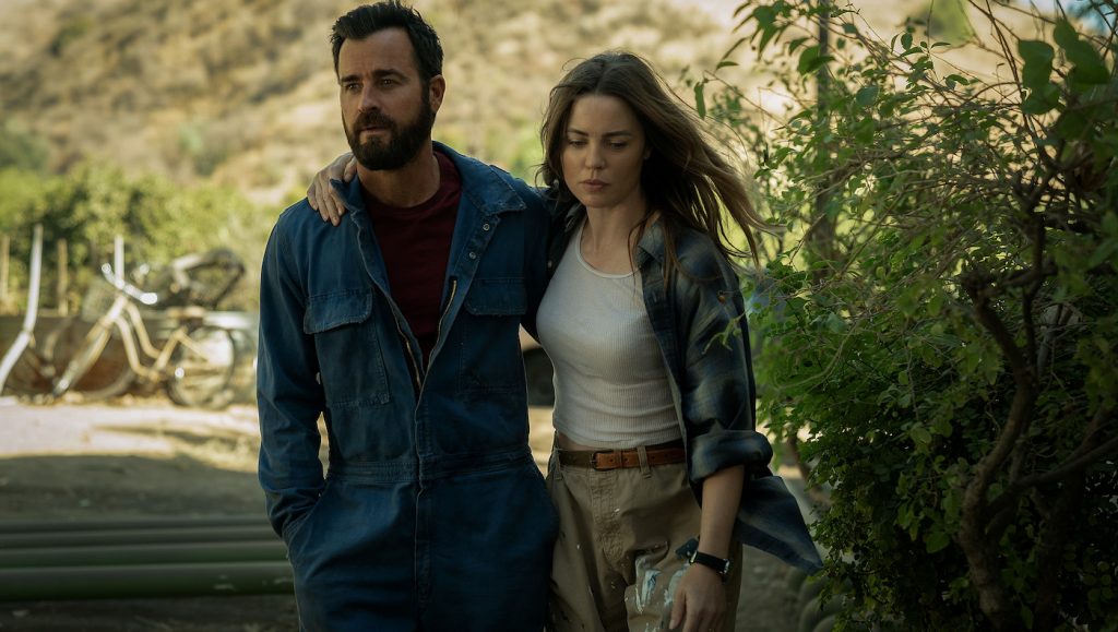 Justin Theroux and Melissa George in “The Mosquito Coast,” now streaming on Apple TV+.