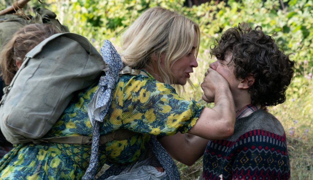 Evelyn (Emily Blunt) and Marcus (Noah Jupe) brave the unknown in "A Quiet Place Part II.” Photo by Jonny Cournoyer. Courtesy Paramount Pictures.