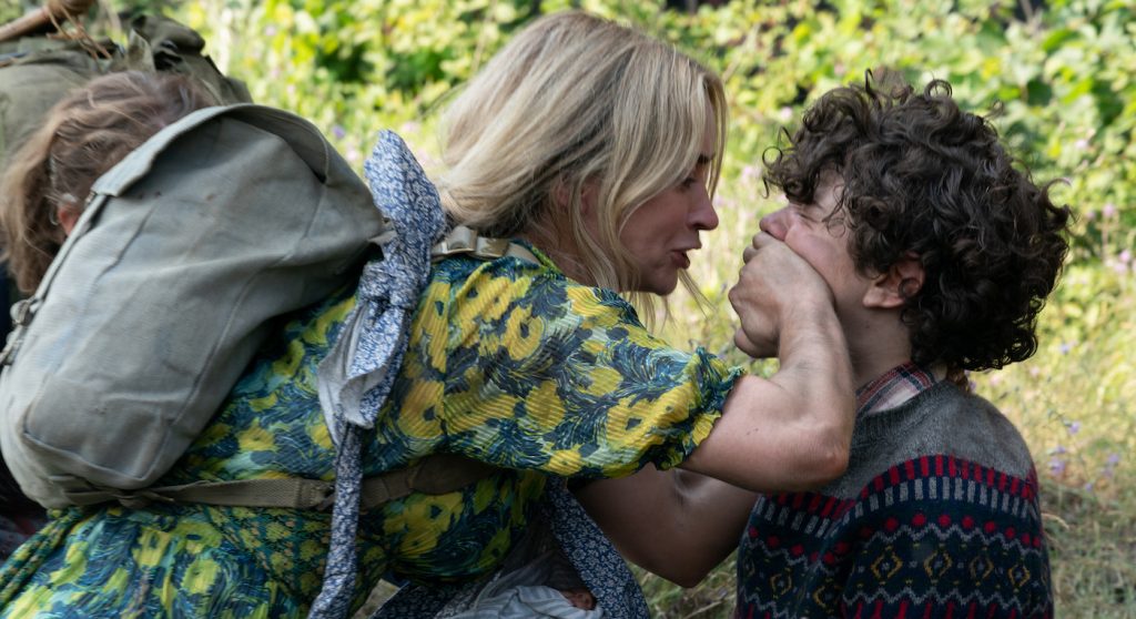 Evelyn (Emily Blunt) and Marcus (Noah Jupe) brave the unknown in "A Quiet Place Part II.” Photo by Jonny Cournoyer. Courtesy Paramount Pictures.