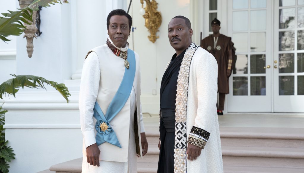 Arsenio Hall and Eddie Murphy star in COMING 2 AMERICA Photo: Quantrell D. Colbert © 2020 Paramount Pictures