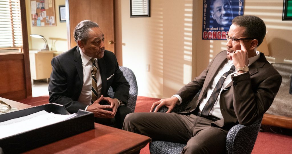 Giancarlo Esposito and Nigel Hatch in "Godfather of Harlem." Courtesy EPIX.