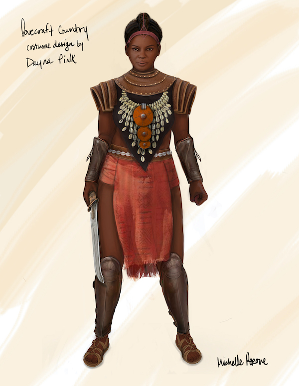 Danya's illustration of Hippolyta (Aunjanue Ellis) during her multidimensional journey in episode 7, "I Am." Courtesy Dayna Pink.