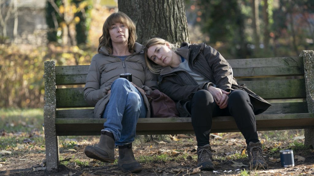 Julianne Nicholson, Kate Winslet. Photograph by Sarah Shatz/HBO