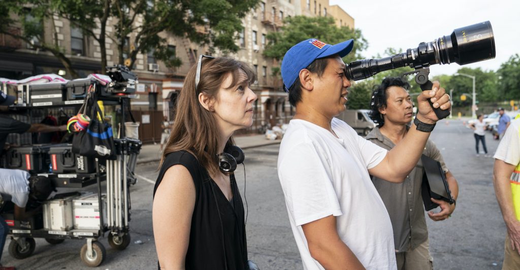 Caption: (L-r) Director of photography ALICE BROOKS and director JON M. CHU on the set of Warner Bros. Pictures’ “IN THE HEIGHTS,” a Warner Bros. Pictures release. Photo Credit: Macall Polay