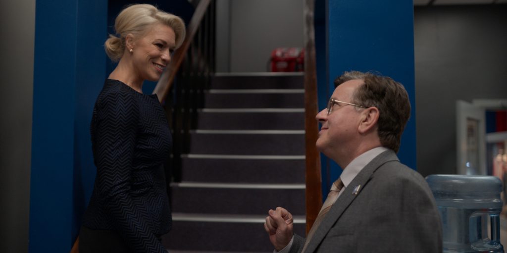 Hannah Waddingham and Jeremy Swift in “Ted Lasso,” now streaming on Apple TV+.​