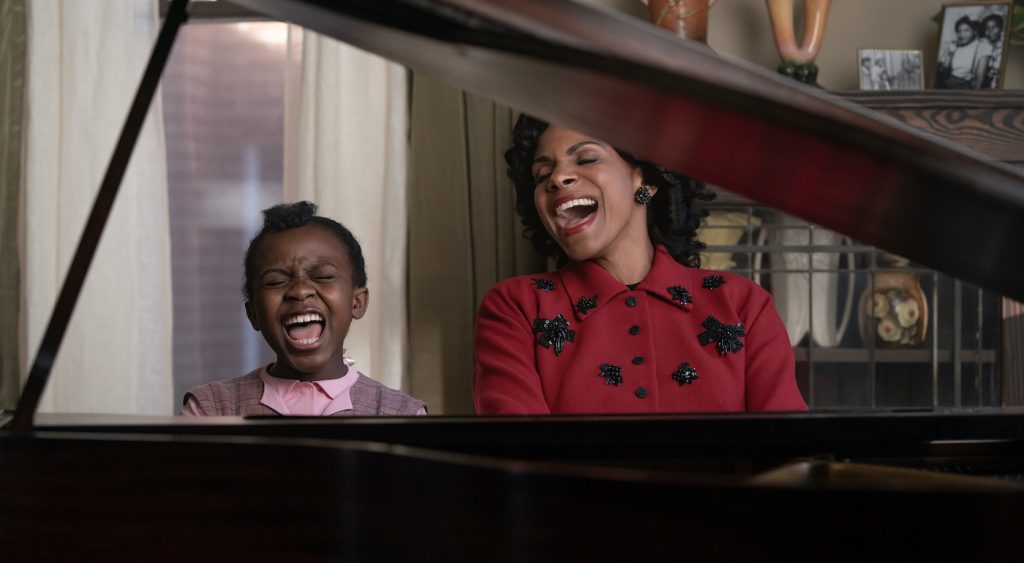 Skye Dakota Turner stars as Young Aretha Franklin and Audra McDonald as her mother Barbara in RESPECT. A Metro Goldwyn Mayer Pictures film. Photo credit: Quantrell D. Colbert