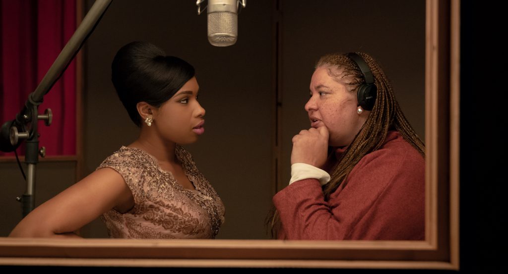 Actor Jennifer Hudson and director Liesl Tommy on the set of RESPECT A Metro Goldwyn Mayer Pictures film Photo credit: Quantrell D. Colbert