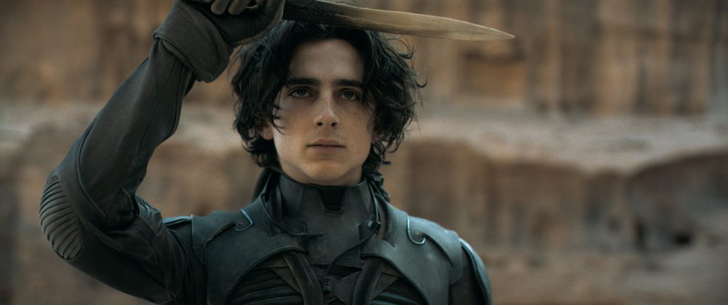 Caption: TIMOTHÉE CHALAMET as Paul Atreides in Warner Bros. Pictures’ and Legendary Pictures’ action adventure “DUNE,” a Warner Bros. Pictures release. Photo Credit: Courtesy of Warner Bros. Pictures and Legendary Pictures