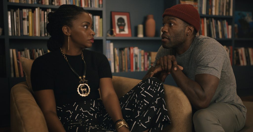 (from left) Brianna Cartwright (Teyonah Parris) and Anthony McCoy (Yahya Abdul-Mateen II) in Candyman, directed by Nia DaCosta.