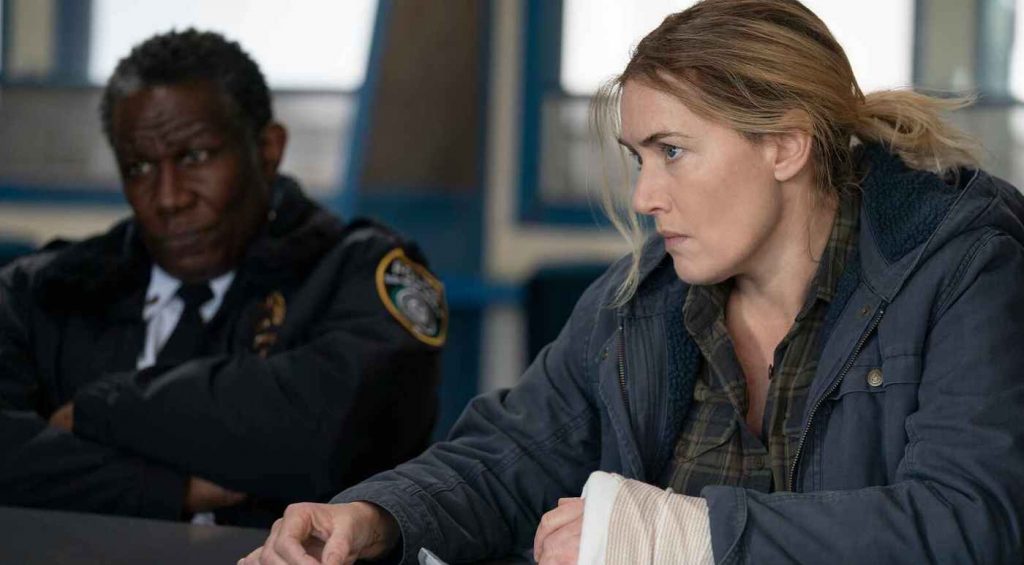 John Douglas Thompson and Kate Winslet. Photograph by Sarah Shatz/HBO